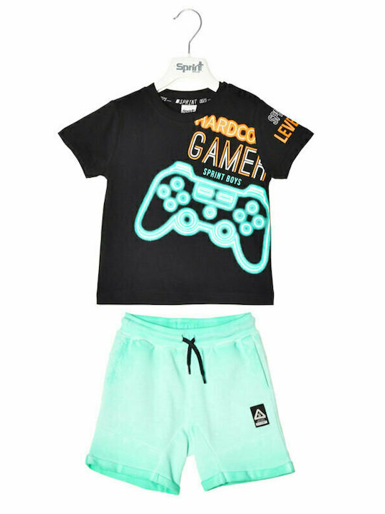 Sprint Kids Set with Shorts Summer 2pcs Black