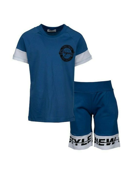 Nek Kids Wear Kids Set with Shorts Summer 2pcs Blue