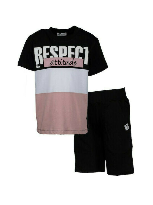 Nek Kids Wear Set pentru copii cu Șorturi Vara 2buc Negru