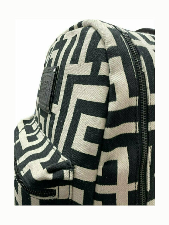 Gorgo Δερμάτινη Γυναικεία Τσάντα Πλάτης Silver/Black