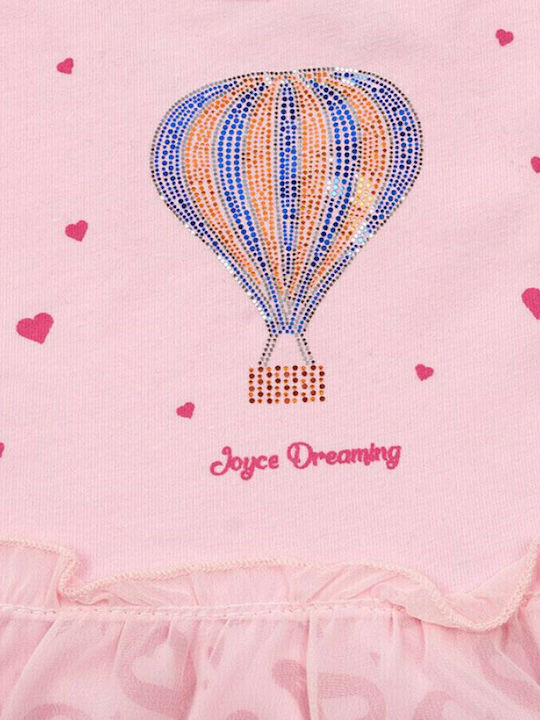 Air Ballon Παιδικό Φόρεμα Αμάνικο Τούλινο Ροζ