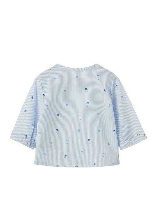 Kids Striped Shirt Long Sleeve Light Blue