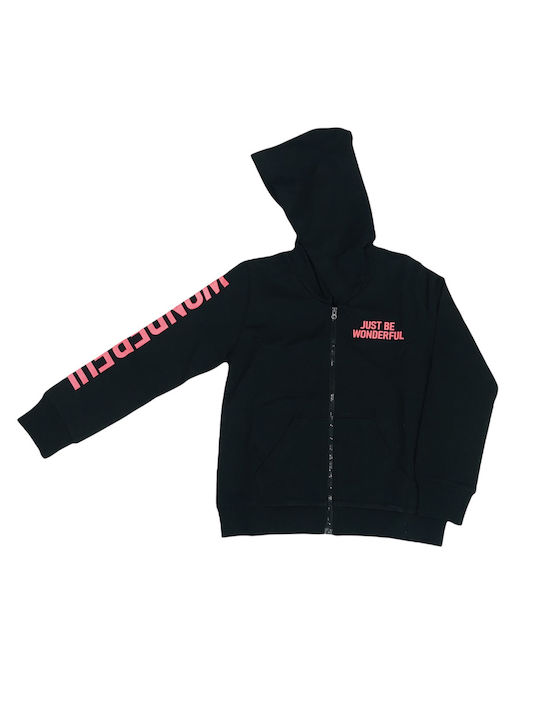 Trax Kinder-Sweatjacke mit Kapuze Schwarz