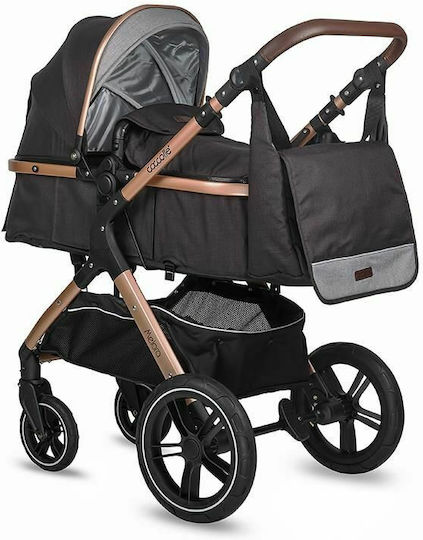 Coccolle Melora Бебешка количка 3 в 1 Диамантено черно