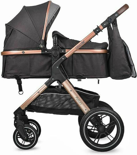Coccolle Melora Бебешка количка 3 в 1 Диамантено черно