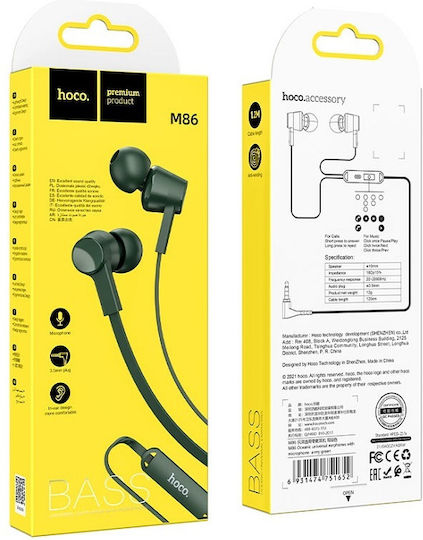 Hoco M86 In-ear Handsfree με Βύσμα 3.5mm Army Green