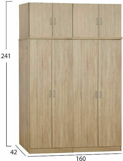 Jenna Vier Türen Kleiderschrank mit Loft