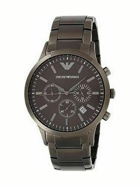 Emporio Armani Classic Men's Watch 43mm Chronograph Battery with Brown Metal Bracelet