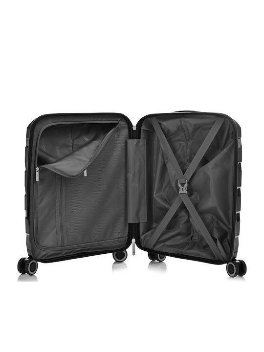 American Tourister Air Move Spinner Cabin Travel Suitcase Hard Black with 4 Wheels Height 55cm 139254-1041