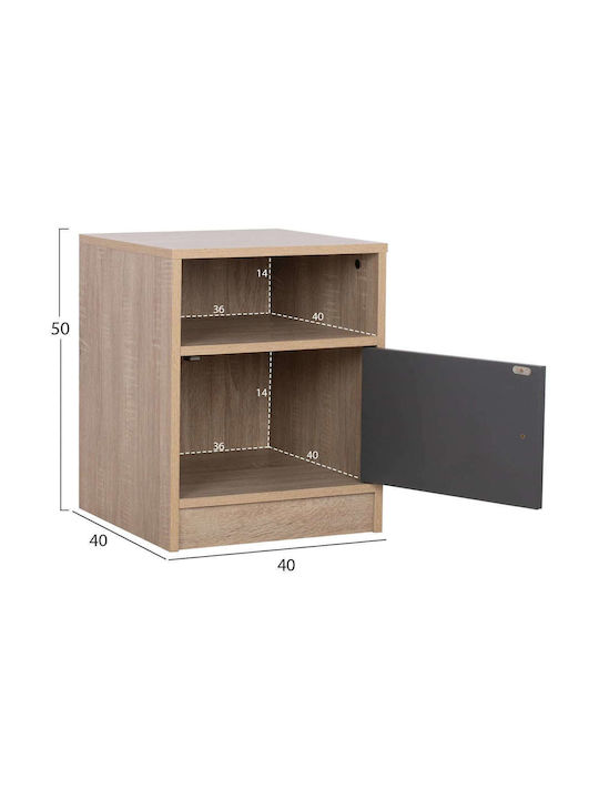 Bedside Table Malory Wooden Sonama Grey 40x40x50cm