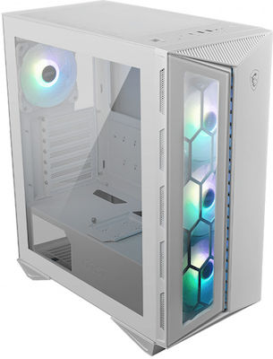 MSI MPG Gungnir 110R Gaming Midi Tower Computer Case with Window Panel and RGB Lighting White