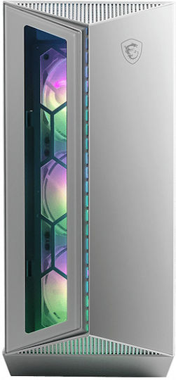 MSI MPG Gungnir 110R Gaming Midi Tower Κουτί Υπολογιστή με Πλαϊνό Παράθυρο και RGB Φωτισμό White