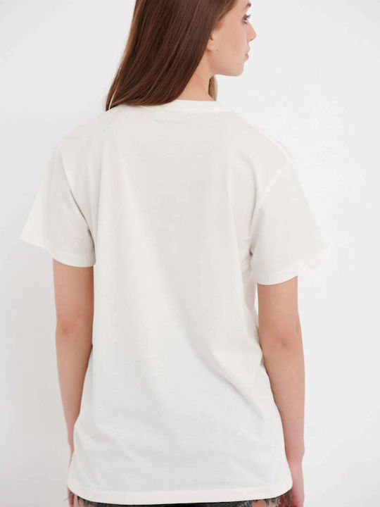 Funky Buddha Γυναικείο T-shirt Off White