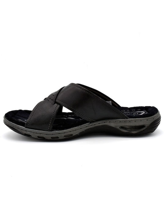 Pegada Men's Leather Sandals Black