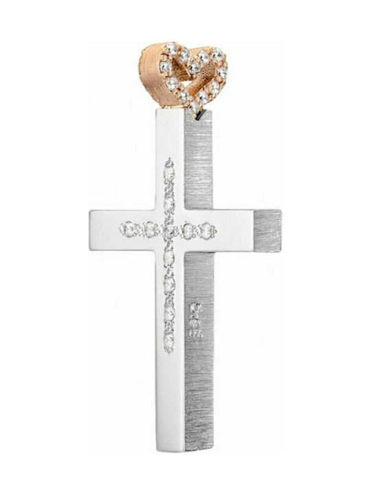 Triantos White Gold Cross 14K