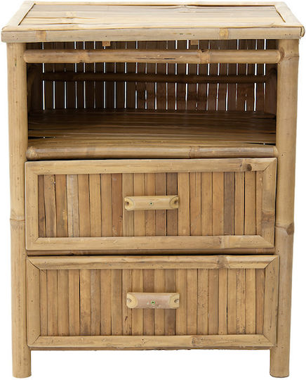 Nachttisch Ofra aus Bambus Beige 56x46x69cm