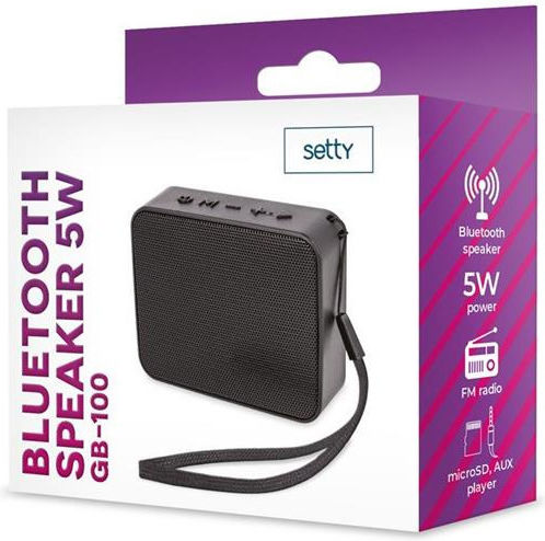 Setty GB-100 Bluetooth Speaker 5W with Radio and Battery Life up to 3 hours Black