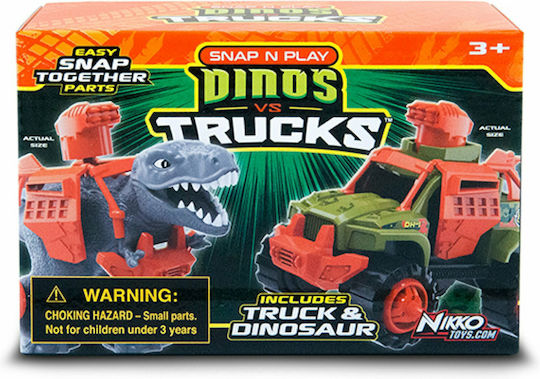 Nikko Dinosaurs Road Rippers Snap 'N Play Dinos vs Trucks Toy Car (Various Designs) 1pc