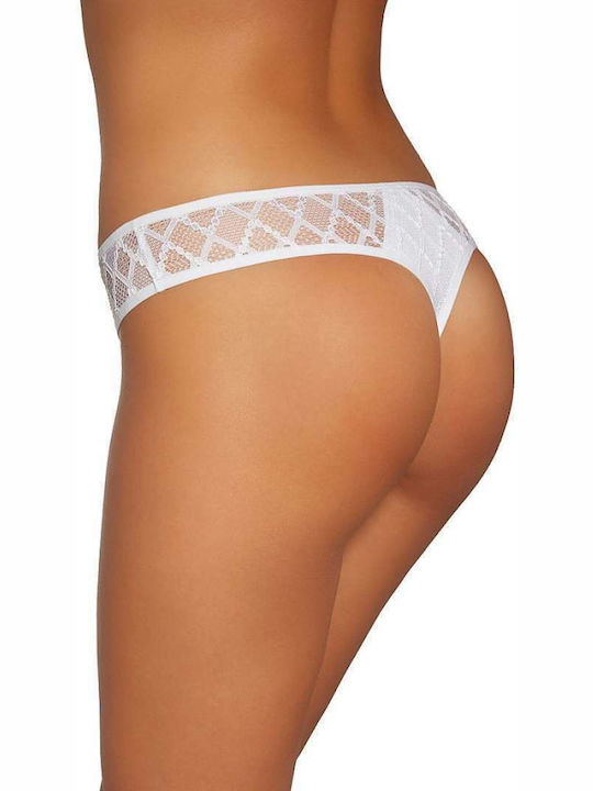 Gabidar Cotton Women's String with Lace White