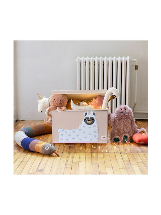 3 Sprouts Children's Folding Storage Box made of Fabric Lama Beige 61x37x38cm 1pcs