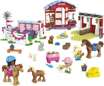 Mega Bloks Building Block Barbie Φάρμα με Άλογα for 5+ years 304pcs