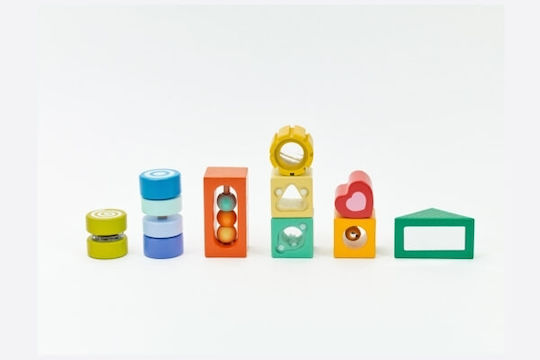 Classic World Wooden Building Blocks Exploration for 1.5+ Years 14 Pieces