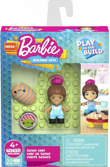 Mega Bloks Τουβλάκια Barbie Σούσι Σεφ για 4+ Ετών 25τμχ