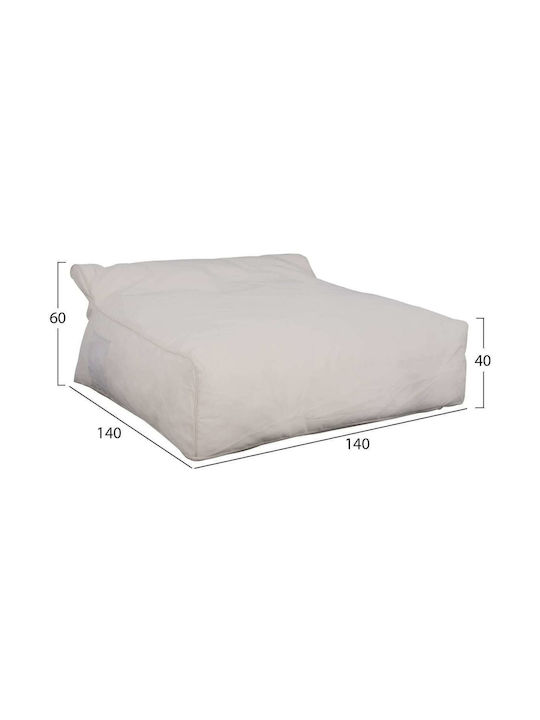 Πουφ Ξαπλώστρα Αδιάβροχη Yamin Λευκό 140x140x60cm