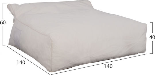 Bean Bag Chair Sunbed Waterproof Yamin White 140x140x60cm