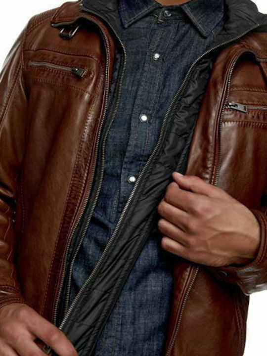 Mentor Lederjacke Jacke Biker Tabac Braun