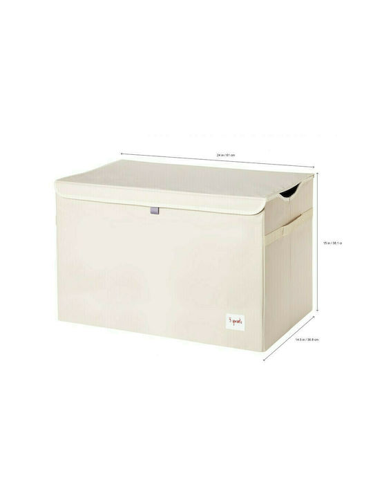 3 Sprouts Children's Folding Storage Box made of Fabric Lion Yellow 61x37x38cm 1pcs