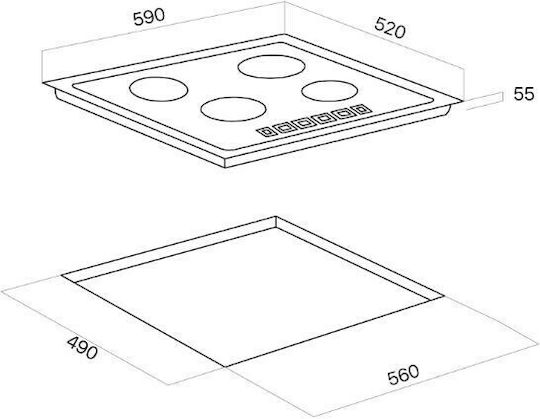 Davoline GGDS 400 BL Εστία Υγραερίου Αυτόνομη 59x52εκ.