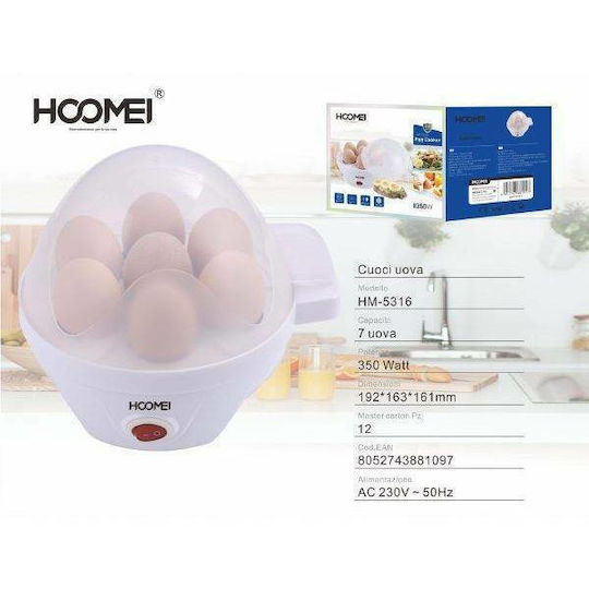 Hoomei Βραστήρας Αυγών 7 Θέσεων 350W Λευκός
