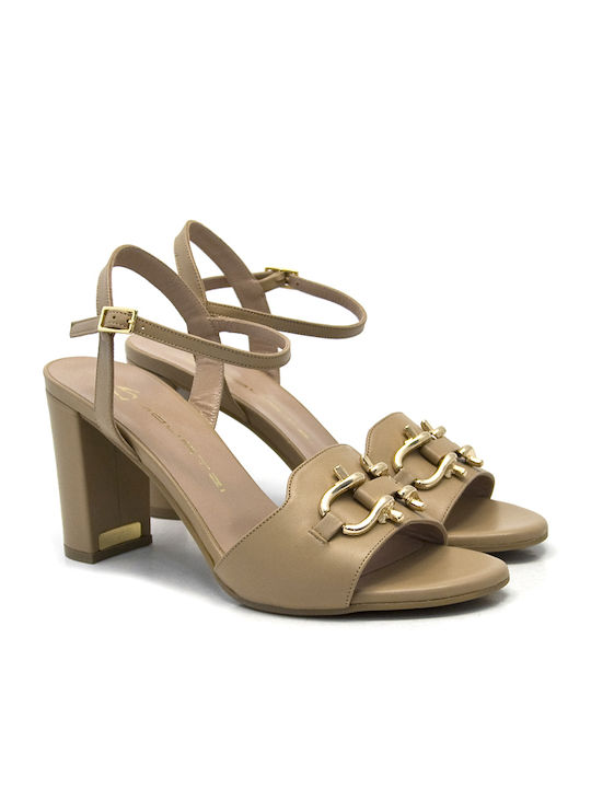 Mourtzi Leather Women's Sandals Beige