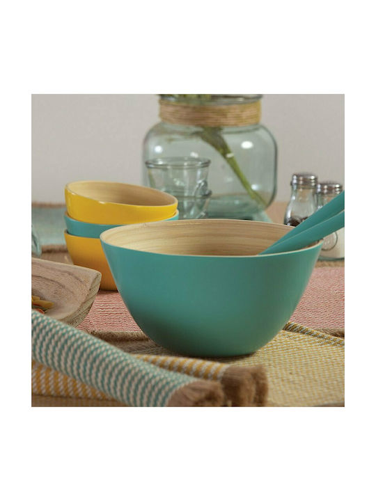 Nef-Nef Homeware Casta Bamboo Serving Bowl Μπλε with Diameter 14εκ. 1pcs