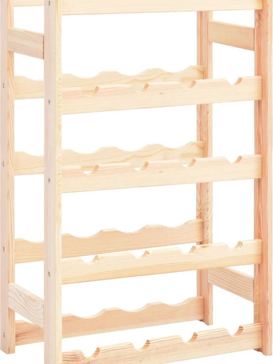 vidaXL С крака Κάβα Ποτών Дърво για 20 Μπουκάλια Бежов 43x25x70εκ.