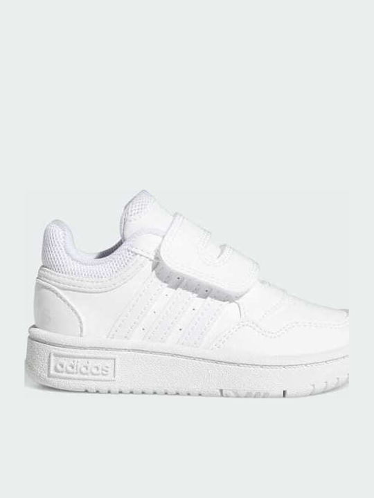 Hoops 3.0 CF Kids Sports Shoes with Hoop & Loop Closure Cloud White