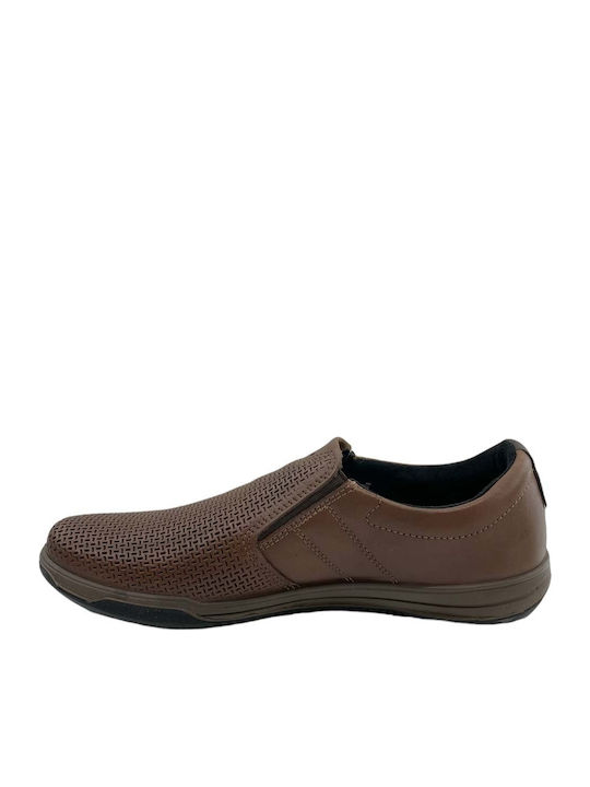 Ανατομικά Δερμάτινα Ανδρικά Slip-On Καφέ