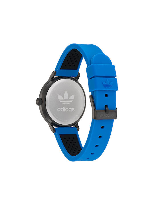 Adidas Code One Uhr Batterie mit Blau Kautschukarmband