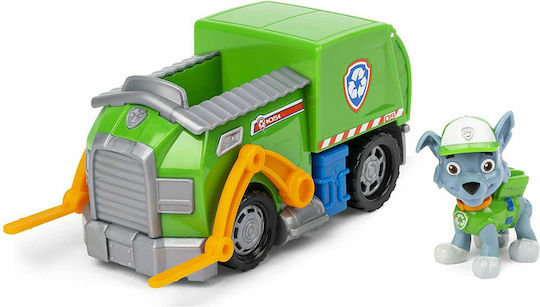 Spin Master Miniature Toy Paw Patrol Rocky Recycle Truck with Pup for 3+ Years Old