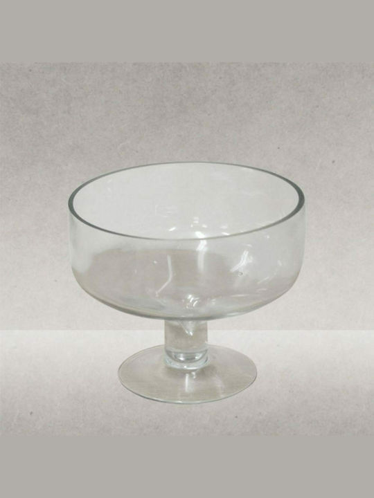 Marhome Decorative Bowl Pedestal Transparent 19.5x19.5x16cm 15-00-5485