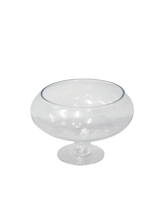 Marhome Decorative Bowl Pedestal Transparent 19.5x19.5x18cm