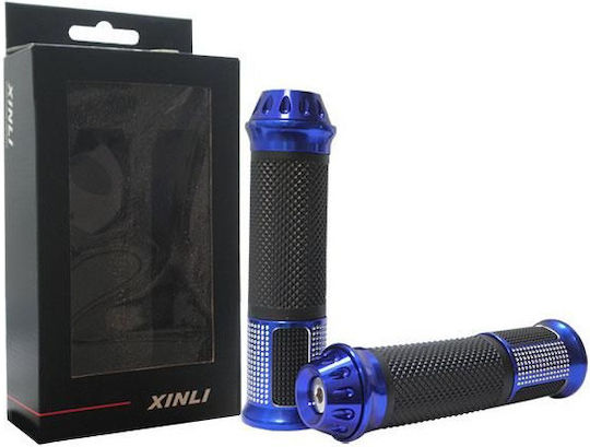 Xinli Motorcycle Grips with Handlebar Counterweights XL-286A in Blue Colour