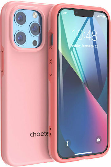 Choetech Mfm Anti Drop Umschlag Rückseite Kunststoff Set mit Glas Rosa (iPhone 13 Pro Max)
