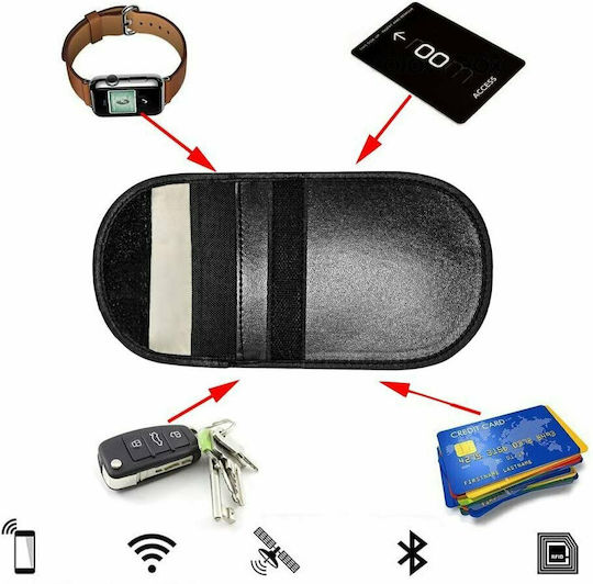 Leatherette Car Key Cover Case for 14cmx10cm Black