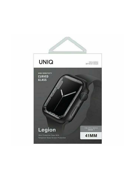 Uniq Legion Πλαστική Θήκη με Τζαμάκι σε Μαύρο χρώμα για το Apple Watch 41mm Uniq Legion Πλαστική Θήκη με Τζαμάκι σε Μαύρο χρώμα για το Apple Watch 41mm