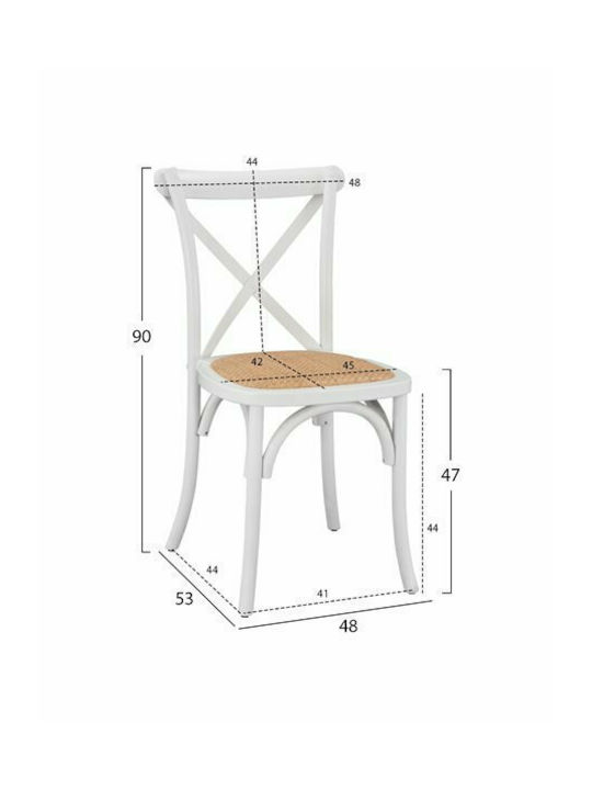 Owen Scaune Cafe Lemn Albe 1buc 45x55.5x90buc