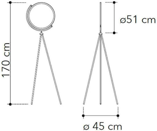 Fan Europe Radar LED Floor Lamp H170xW45cm. with Adjustable White Light 1980lm White