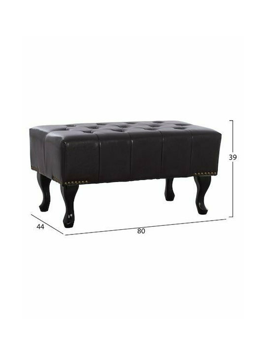 Stool Bench Stool Upholstered with Leatherette Emma Brown 80x46x42cm