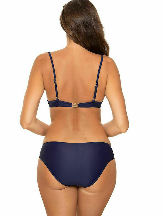 Marko Set Bikini cu Umplutură Turquoise/Navy Blue